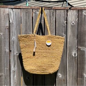 C&C California large straw tote shoulder beach bag